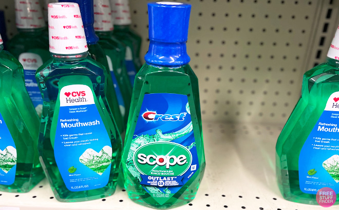 Scope Outlast Mouthwash on CVS Store Shelf