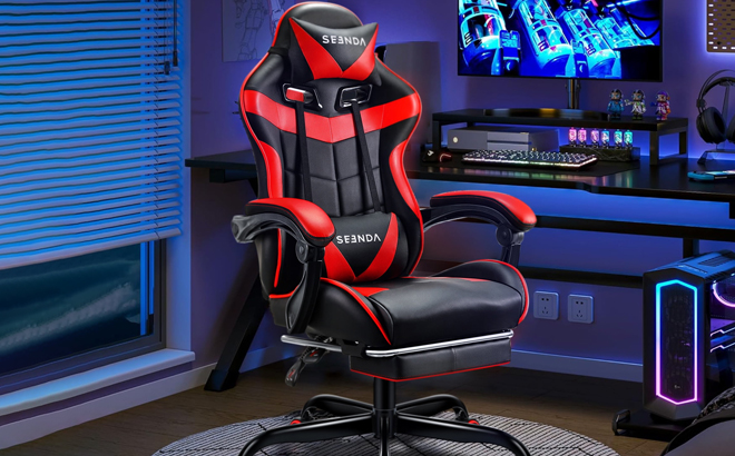 Seenda Ergonomic Gaming Chair with Footrest