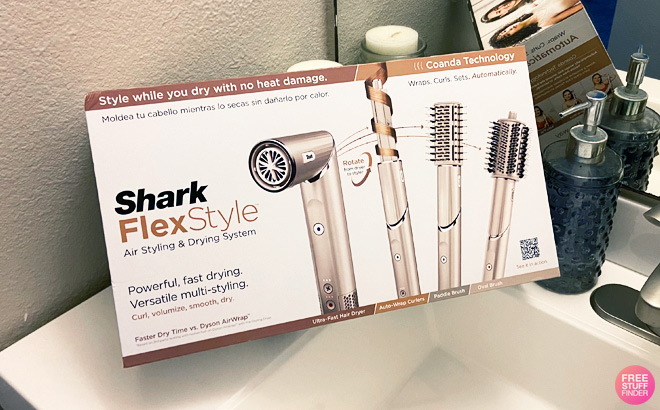 Shark FlexStyle Styler on a Bathroom Counter