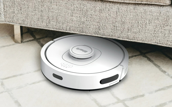 Shark IQ Robot Vacuum cleaning under the Sofa