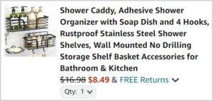 Shower Caddy at Checkout