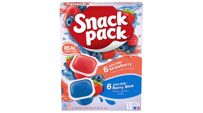 Snack Pack Strawberry Berry Blue Juicy Gels 12 Pack