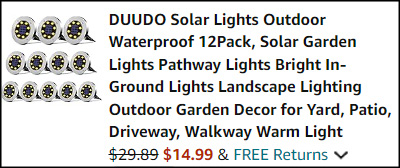 Solar Ground Lights 12 Pack Checkout