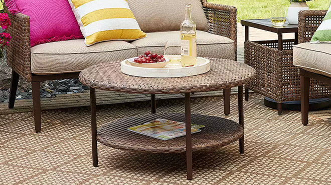 Sonoma Goods For Life Benton Round Wicker Coffee Table