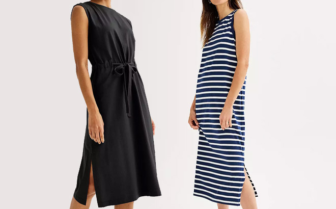 Sonoma Goods For Life Womens Belted Knit Dress and Midi Tank Dress