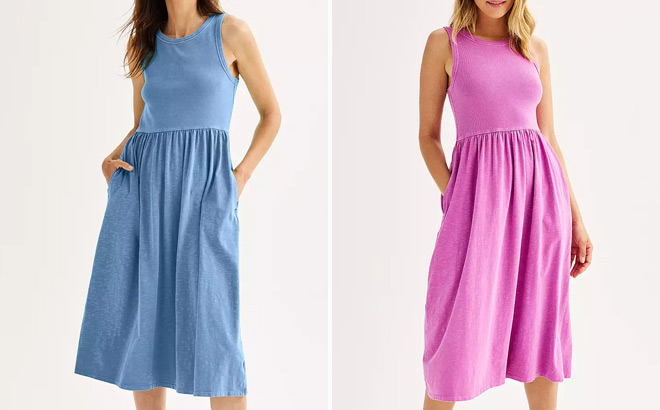 Sonoma Goods For Life Womens Mixed Media Knit Dress
