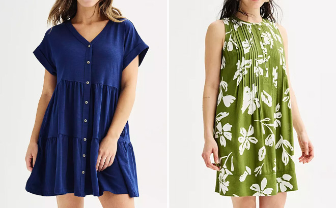 Sonoma Goods For Life Womens Sleeveless Pintuck Dress