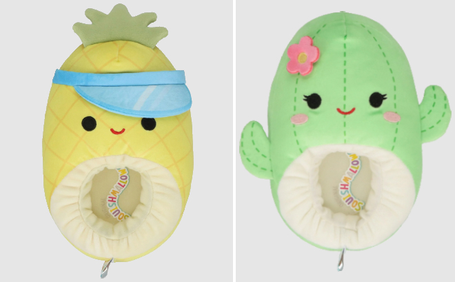 Squishmallows Kids Slippers in Pineapple and Cactus Designs