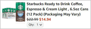 Starbucks Coffee at Checkout