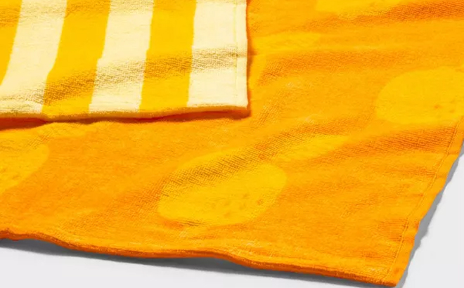 Sun Squad Striped Beach Towels Orange 2 Pack