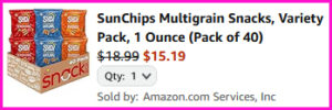 SunChips Multigrain Snacks Checkout Screen