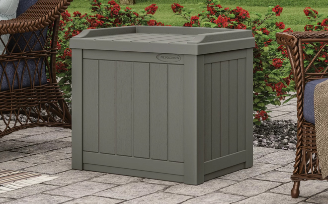 Suncast 22 Gallon Water Resistant Deck Box with Storage Seat