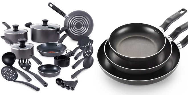 T Fal Initiatives Aluminum Nonstick 18PC Cookware Set