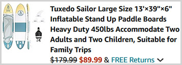 TUXEDO SAILOR Inflatable Paddle Board Screenshot