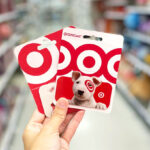 Target gift cards bullseyes dog in a target aisle