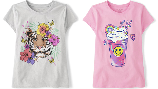 The Childrens Place Girls Graphic Tees