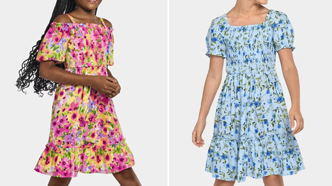 The Childrens Place Girls Mommy And Me Floral Ruffle Dresses