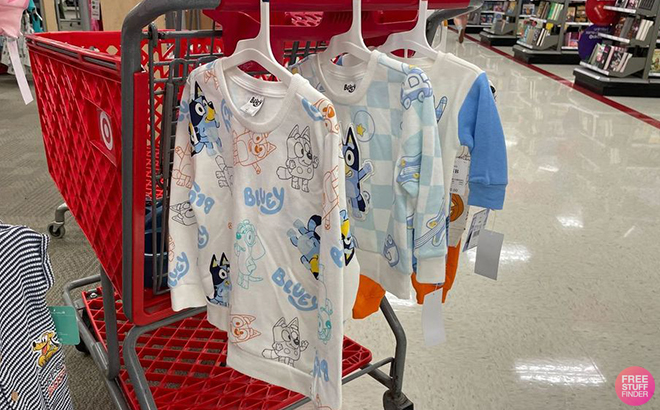 Toddler Bluey Fleece Pullovers on a Cart at Target