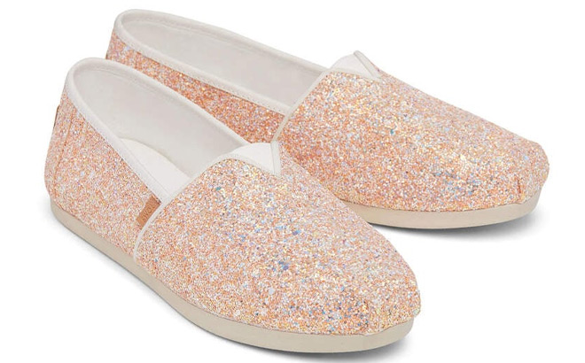 Toms Alpargata Beige Chunky Glitter