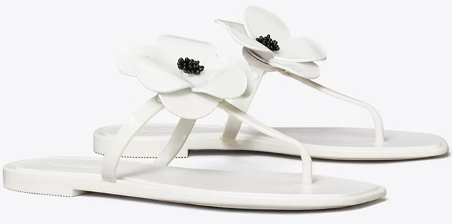 Tory Burch Flower Jelly Womens Sandals in White