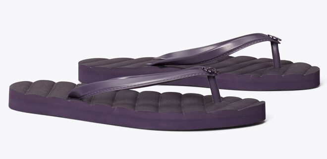 Tory Burch Kira Flip Flops in Deep Purple Color