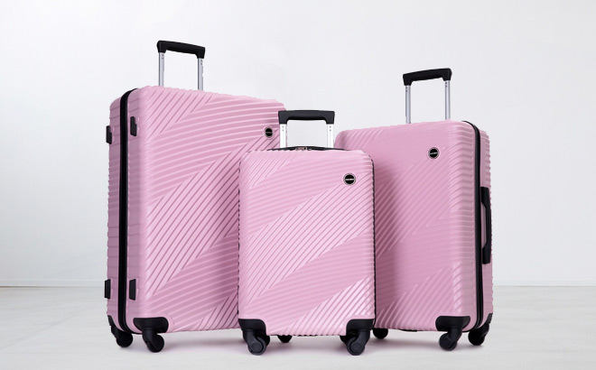 Tripcomp Luggage 3 Piece Set in Pink Color