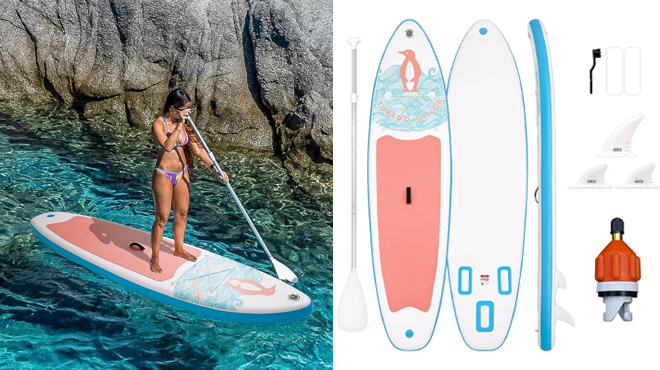 Tuxedo Sailor Inflatable Stand Up Paddle Board in Pink Color 