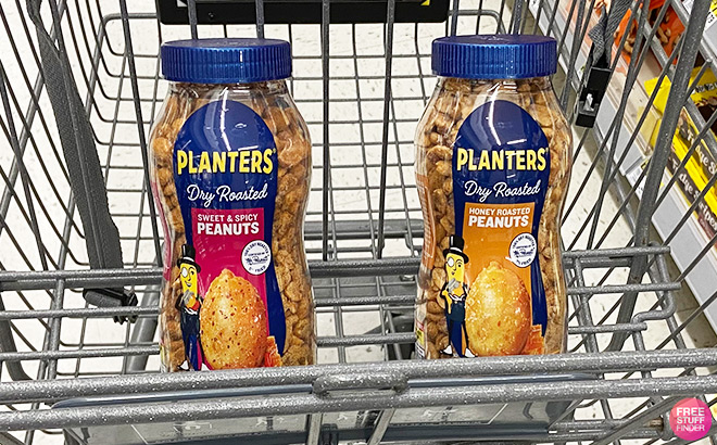 Two Planters Peanuts in the Cart