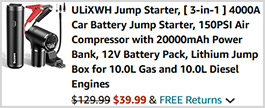ULiXWH Jump Starter with Air Compressor Screenshot