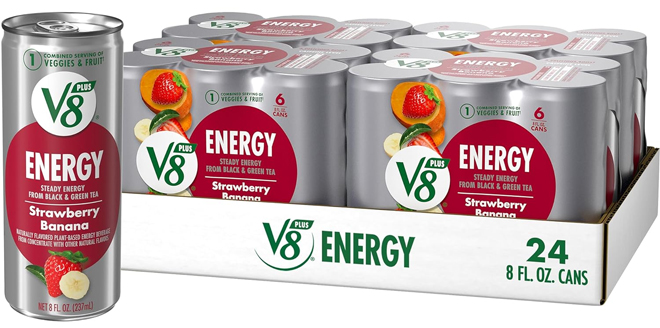 V8 Energy Strawberry Banana Juice Energy Drink 24 Pack