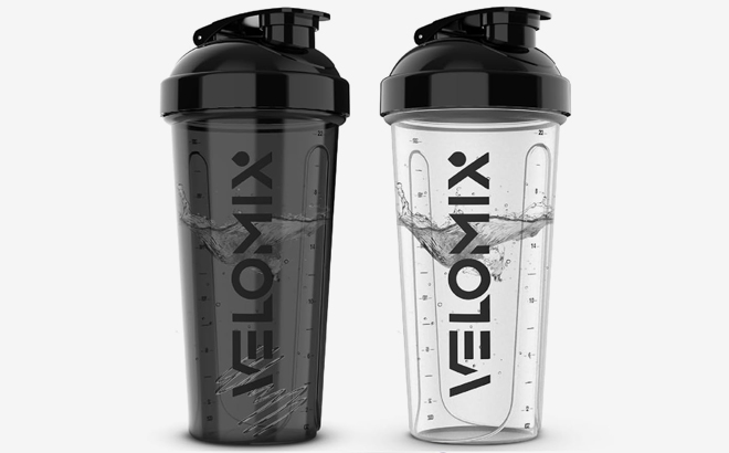 Velomix Protein Shaker Bottles 2 Pack