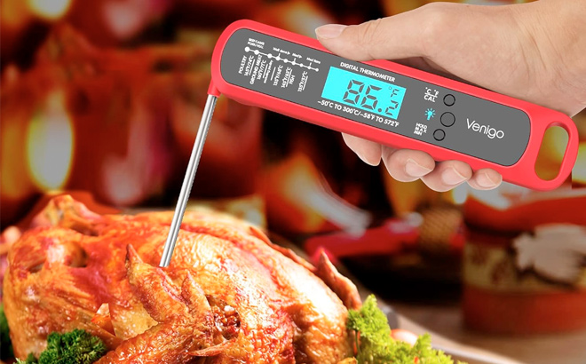 Venigo Digital Meat and Food Thermometer for Cooking and Grilling Waterproof Instant Read Cooking Thermometer