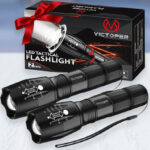 Victoper LED Flashlight 2 Pack on the Table