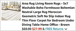 Washable Area Rug Screenshot