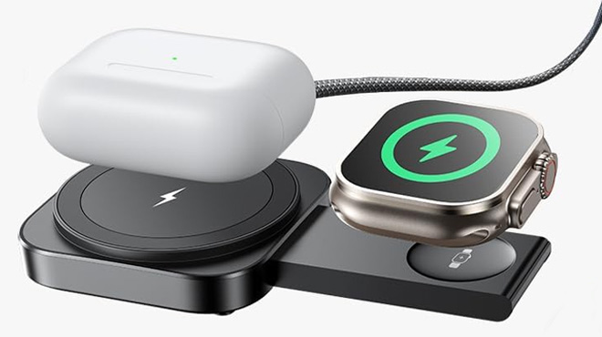 Watch and AirPods on Wireless Charging Station