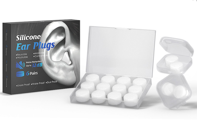 Waterproof Noise Cancelling Reusable Earplugs 16 Pack