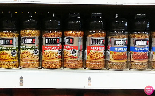 Weber Kickn Chicken Seasoning on the Shelf