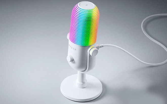 White Seiren V3 Chroma USB Microphone