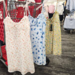 Wild Fable Womens Ruffle Trim Slip Mini Babydoll Dress Hanging on a Cart at Target