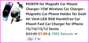 Wireless Car Charger at Checkout