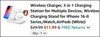 Wireless Charger Final Price at Checkout