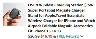 Wireless Charging Station Final Price at Checkout