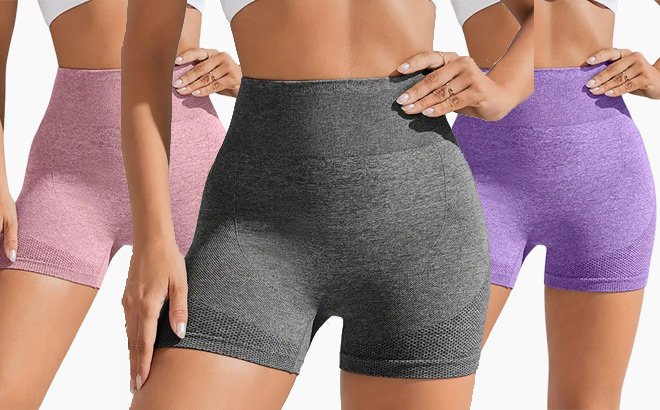 Womens High Waist Butt Lifting Sports Shorts