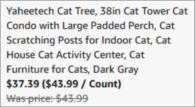 Yaheetech 38 inch Cat Tree checkout page