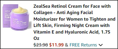 ZealSea Retinol Cream Checkout