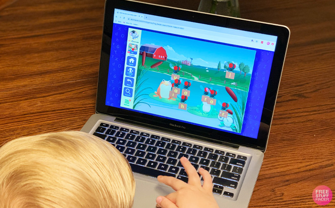 a Kid Using ABCmouse Learning Program