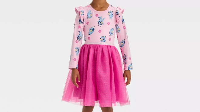 a Kid Wearing Bluey Ballerina Dress