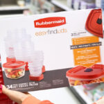 a Person Holding a Person Holding Rubbermaid 34 Piece Plastic Food Storage Container Set