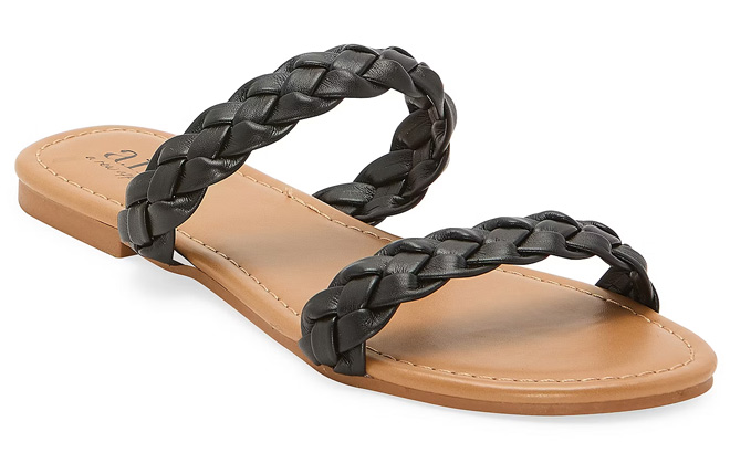 a n a Womens Dual Braid Slide Flat Sandals