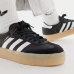 adidas Originals Sambae sneakers with rubber sole in black and white